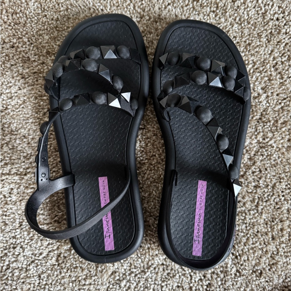 Ipanema Black Studded Sandals with Slingback - Picture 3 of 4